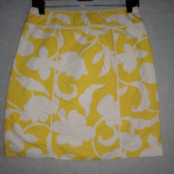 Jupe Ann Taylor 100% Soie Imprimé Floral Noir Et Blanc - Taille 2P (petites) - Occasion Très Bon état